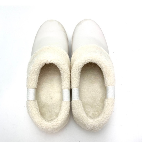 HUNTER White Play Vegan Shearling Insulated Clogs Slides In Cream Size 9 - Picture 6 of 13